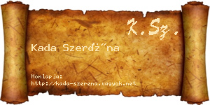 Kada Szeréna névjegykártya